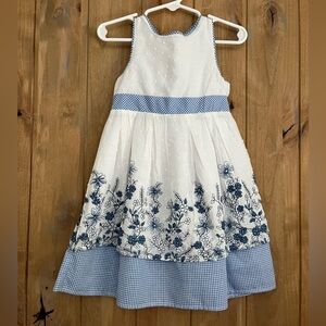 Laura Ashley white and blue dress size 3T
